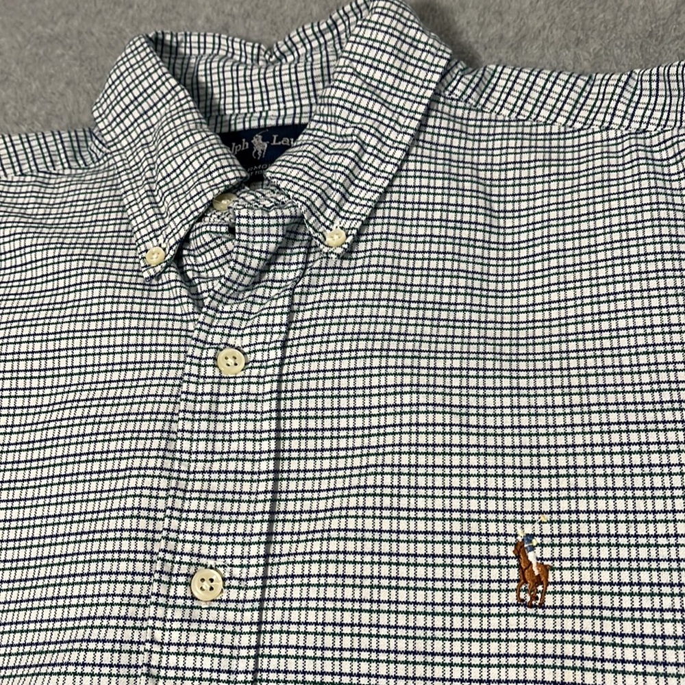 Mens Ralph Lauren Button Shirt Size 15 1/2 Yarmouth Long Sleeve Flesh Pony